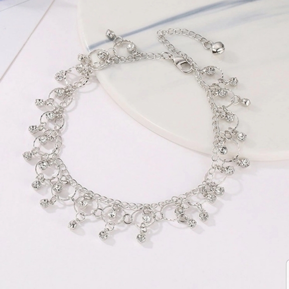 ♡Dana♡ Rhinestone Fringe Anklet - Picture 2 of 3